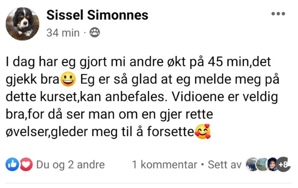 Tilbakemelding fra Sissel Simonnes om Artroseskolen